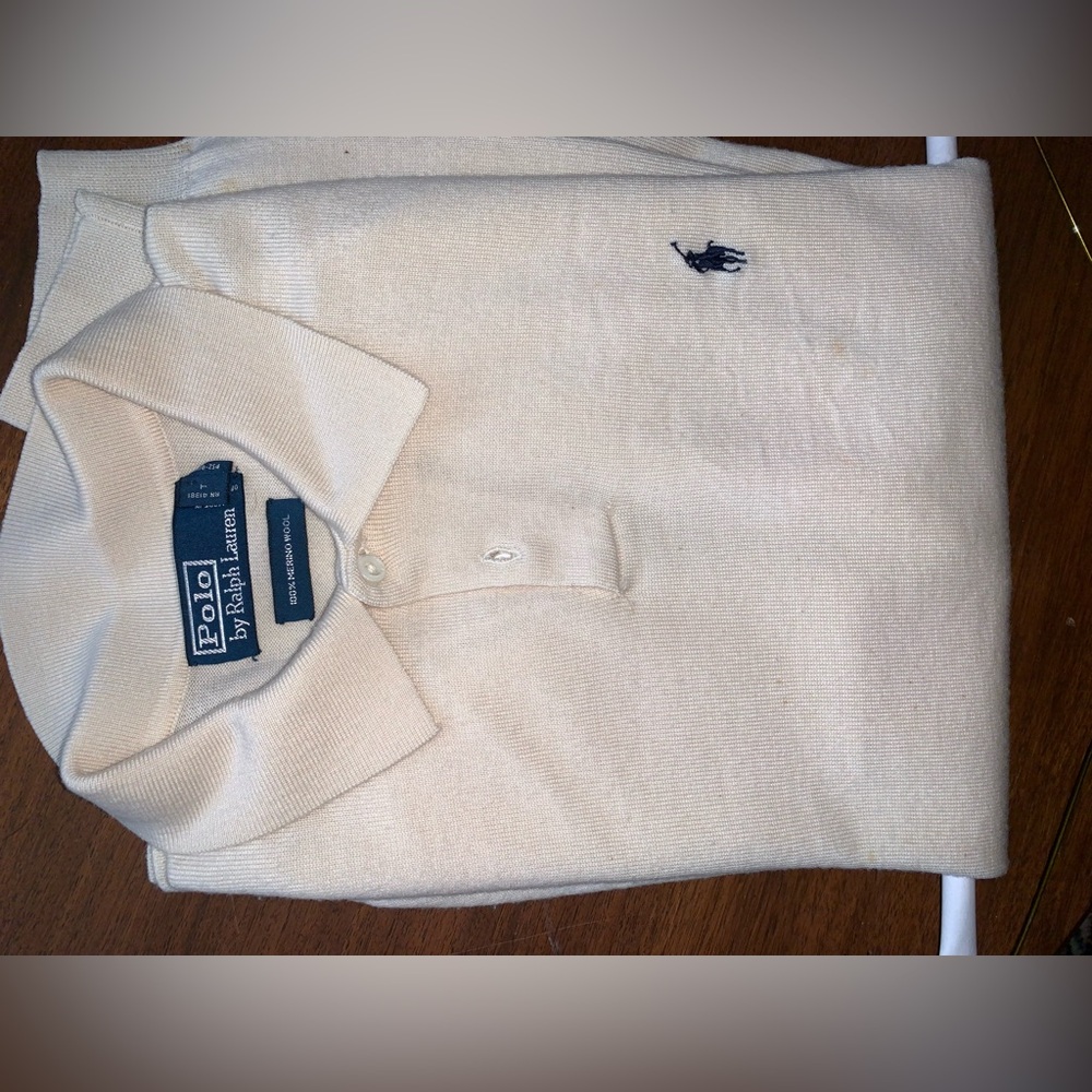 Polo 100% merino wool sweater pull over long sleeve shirt - Polo Ralph Lauren, L